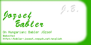 jozsef babler business card